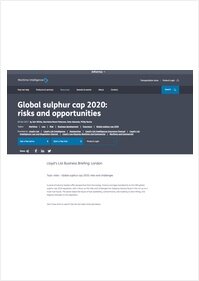 Lloyds List Intelligence Topic Video - Global sulphur cap 2020: risks and challenges