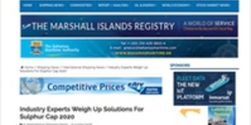 Hellenic Shipping News: Industry Experts Weigh Up Solutions For Sulphur Cap 2020