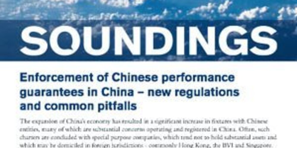 August, 2014 - Chinese Performance Guarantees