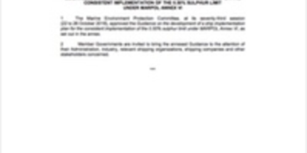 IMO guidance for Shipboard Implementation Plans