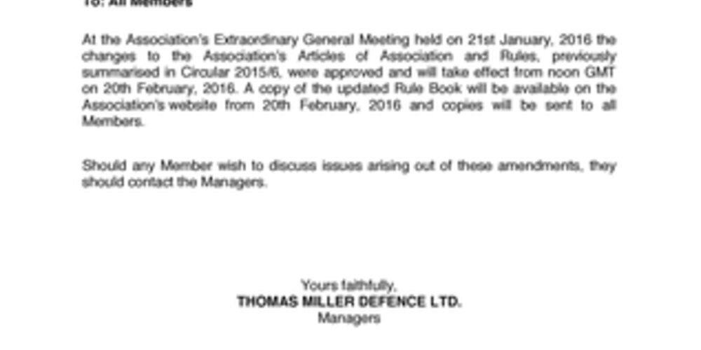 Extraordinary General Meeting - January, 2016
