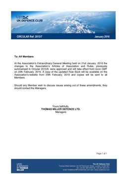 Extraordinary General Meeting - January, 2016
