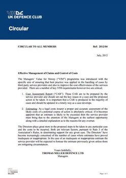 Effective Management of Claims & Control of Costs