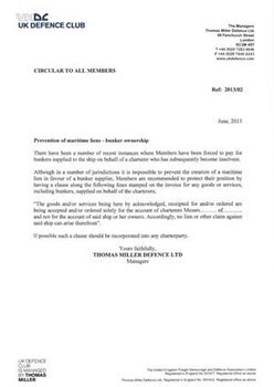 Prevention of Maritime Liens - Bunker Ownership
