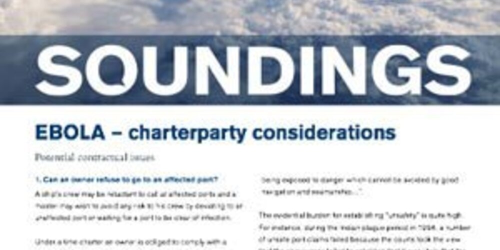 July, 2014 - Ebola - Charterparty Considerations
