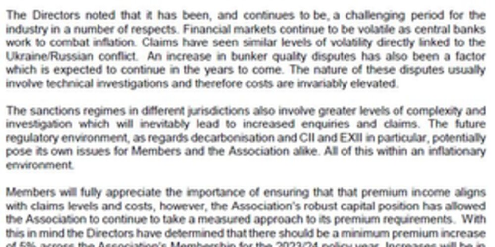 THE ASSOCIATION’S CALL FOR THE 2023/24 POLICY YEAR