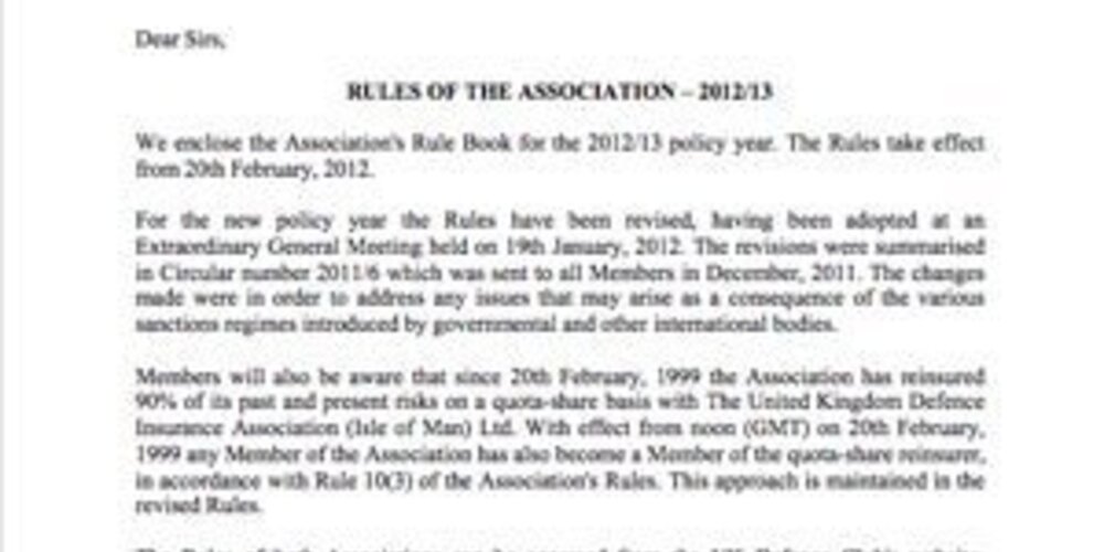 Rules of the Association 2012/13