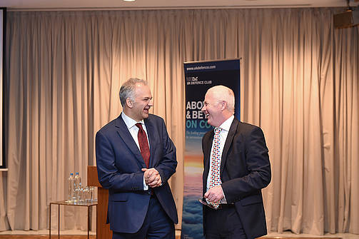 Menelaos A. Pangalos, Managing Director, Chios Navigation and Daniel Evans, UK Defence Club Manager