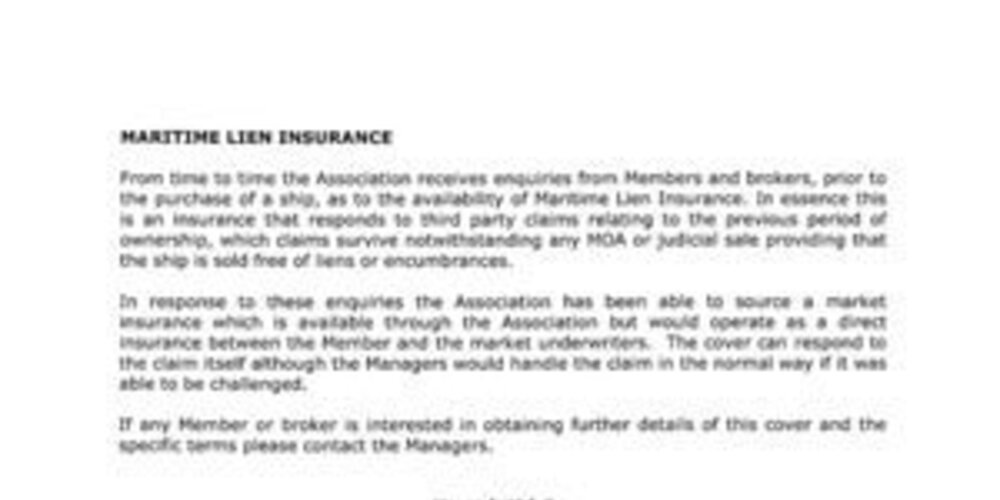 Maritime Lien Insurance