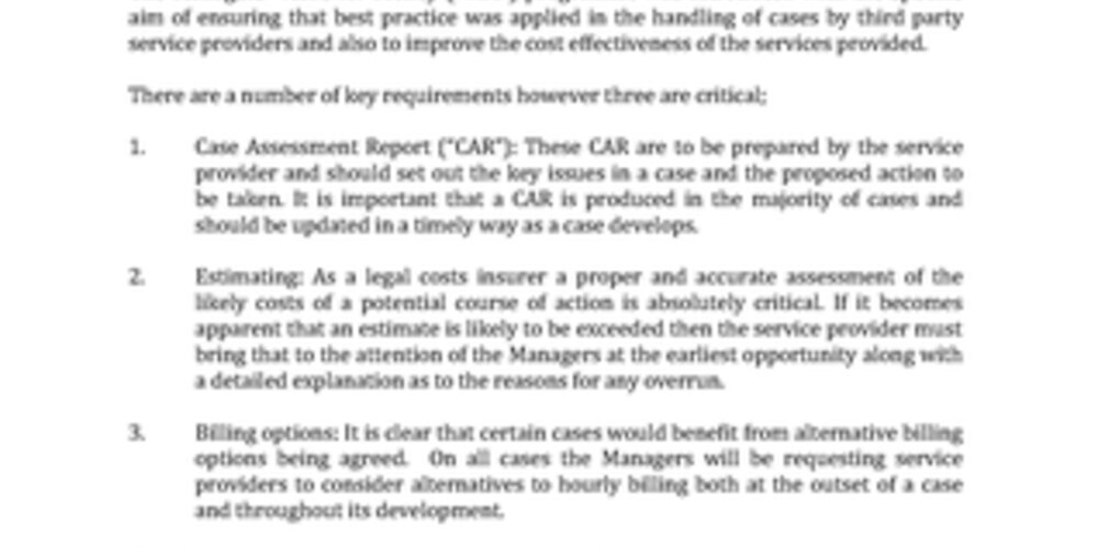 Effective Management of Claims, Control of Costs and Alternative Billing Options