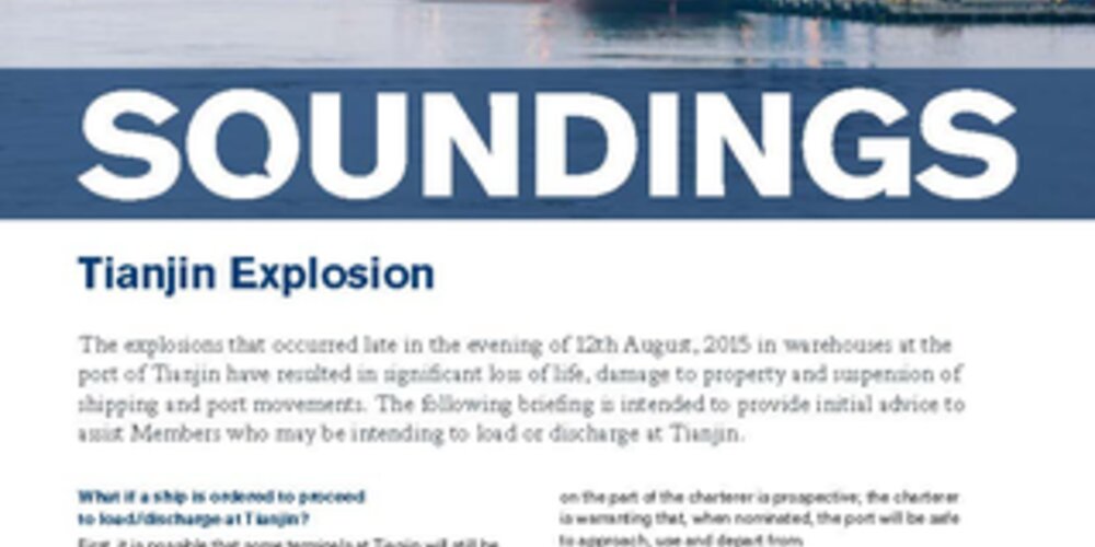 August, 2015 - Tianjin Explosions