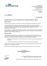 General Increase and Continuity Credits - November, 2023