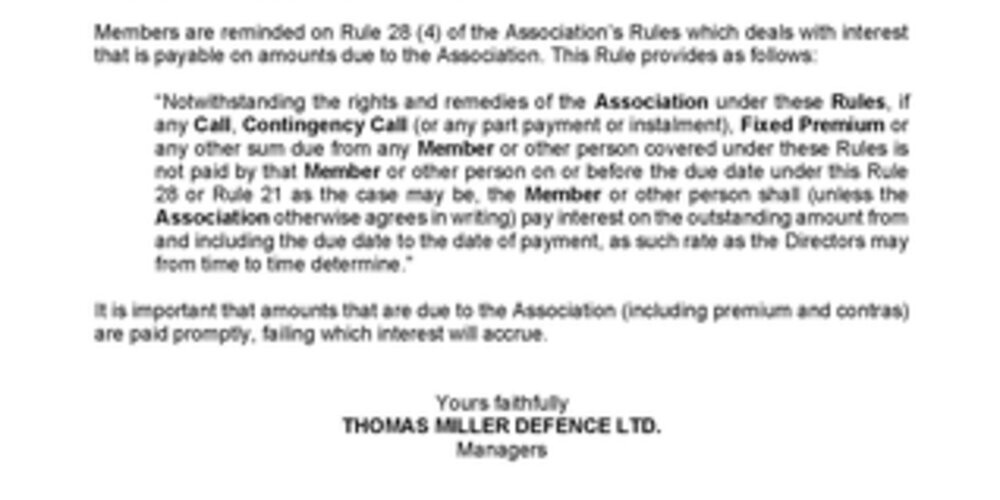 INTEREST PAYABLE ON LATE PAYMENTS