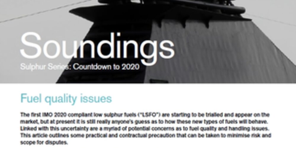 October, 2019 - Sulphur Series 07: Fuel quality issues