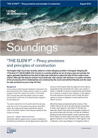 August, 2019 - “THE ELENI P” : Piracy provisions and principles of construction
