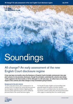 July, 2019 - All change? An early assessment of the new English Court disclosure regime