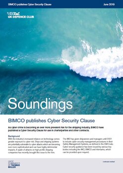 June, 2019 - BIMCO Publishes Cyber Security Clause