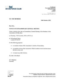 UKFDD EGM - NOVEMBER, 2022